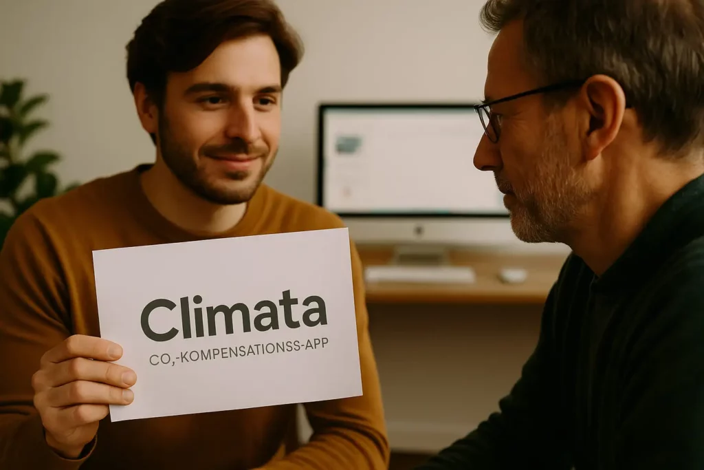 Gründer testet Firmennamenidee mit einem Bekannten